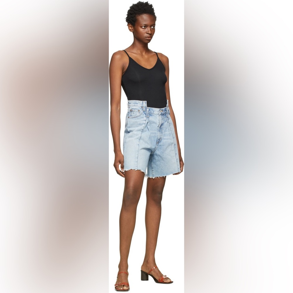 Agolde Pieced Angled Bermuda Shorts - Picture 4 of 6